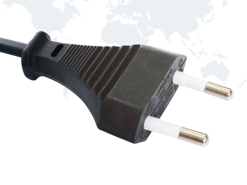 Europe Power Cord, Type C, VDE, TUV, KEMA, OVE, N, S, FI, D, CEBEC certified 2 pins CEE 7/16 Plug